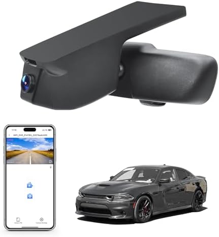 Mangoal 4K Dash Cam Custom Fit for Dodge Charger 2015 2016 2017 2018 2019 2020 2021 2022 2023Model A,GT RT SRT Hellcat Widebody SXT Scat Pack,Integrated OEM Look,UHD 2160P,WiFi & App,GPS, 64GB Card