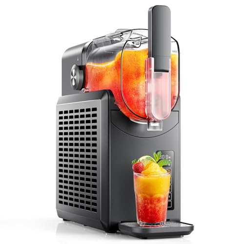 Slushie Machine No Ice Needed 88oz, Slushy Machine for Home with LED Display and 5 Preset Modes, Auto-Clean, Frozen Drink Maker Perfect for Margarita,Frappes, Cocktail Smoothie, Milkshake and More
