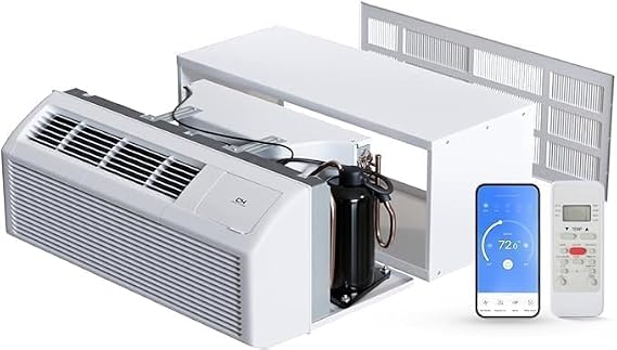 Cooper & Hunter 15,000 BTU PTAC with Heating, Includes Sleeve & Grille | 1.25 Ton, Built-In Wireless Smart Kit, R-32 Refrigerant, 3.5kW Electric Heater, Remote, Power Cord, Packaged Terminal AC