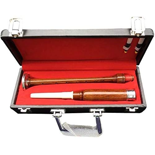 Scottish Highland Bagpipes Practice Chanter With Hard Box Brown & White