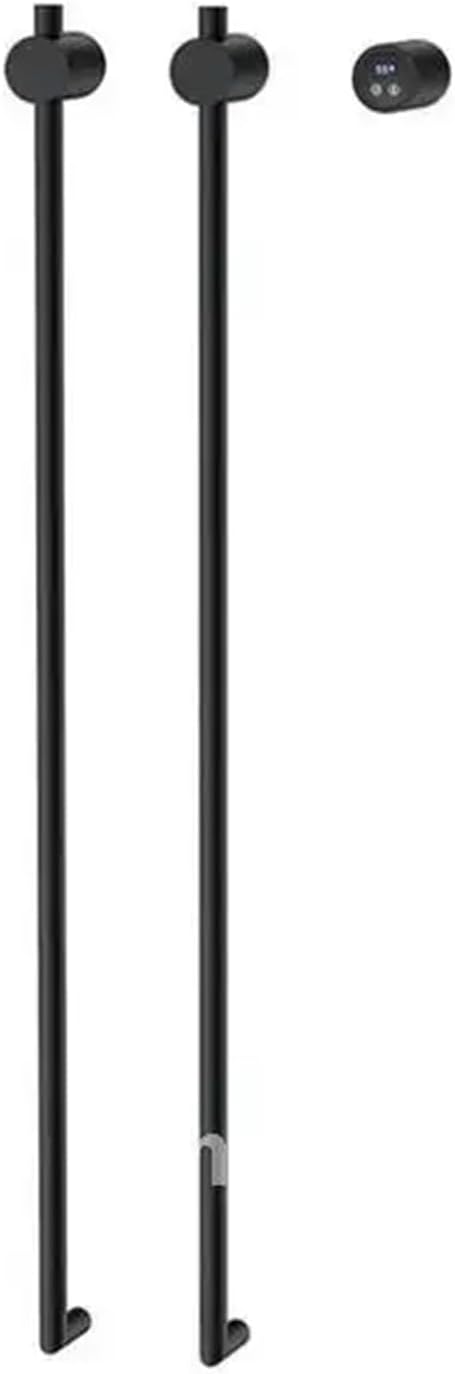Bathroom Vertical Heated Towel Rail Bathrobe 2 Rack Electric Smart Thermal Bar Hidden Towel Warmer Towel Wire Heated(Matt Black,Other_110V)