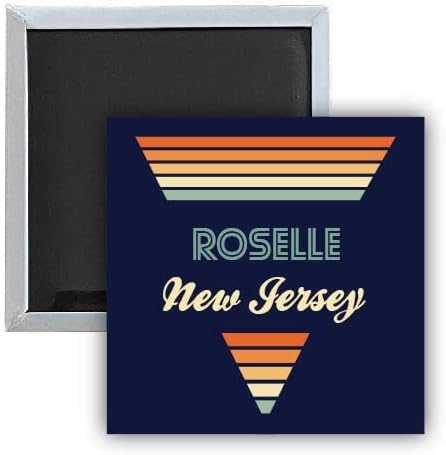 Roselle New Jersey 2.5 x 2.5-Inch Fridge Magnet Retro Design