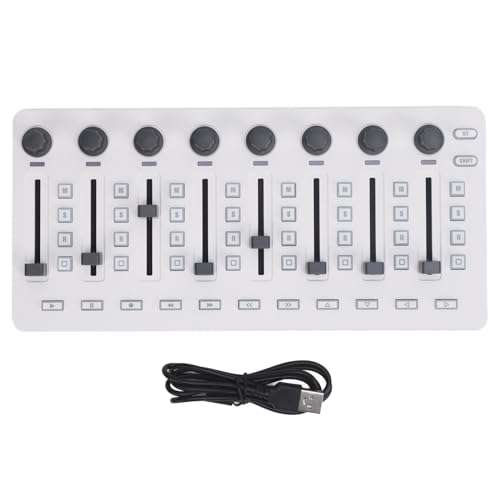 Walfront Wireless MIDI Controller Mixer with 8 Knobs 43 Keys USB Bluetooth MIDI Keyboard with 360 Rotating Encoders 8 Push Buttons Portable Mixing Console for Music Production