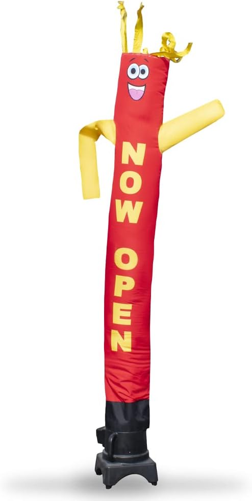 Now Open 8 Foot Tall Inflatable Tube Man Air Powered Waving Puppet, Air Blower Motor Included with 6 Foot Dancer by Feather Flag Nation