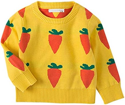 Wennikids Baby Boys Girls Jacquard Sweater Toddler Leaves Love Pattern Pullover Sweatshirts