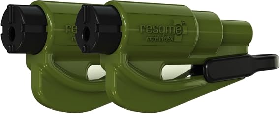 resqme The Original Compact Emergency Keychain Car Escape Tool, Seatbelt Cutter and Window Breaker, Made in USA, Pack of 2