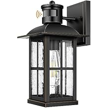 13in Motion Sensor Porch Light, Anti-Rust 100% Aluminum Dusk to Dawn Outdoor Light Fixtures, Exterior Wall Lantern Sconce Lighting Matte Black, Outside Lights for House Wall Mount for Entryway Garage