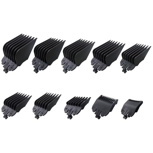 2025 10-Pack Clipper Guards Set for Wa-hl, Hair Cutting Guides Combs 116 to 1 Fit for Home CutProBarber Kit 79524-3001 - Black
