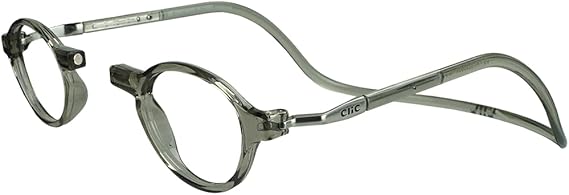 Clic Magnetic Reading Glasses, Computer Readers, Replaceable Lens, Adjustable Temples, Classic, (S-M, Smoke, 2.50 Magnification)