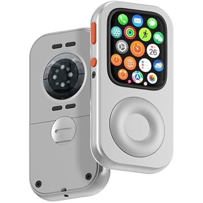 WGP RePod Aluminum Alloy Protective Case for Apple Watch Series 789, Retro iPod Style Guard with Click Wheel Design 45mm,Silver