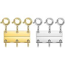 Layering Magnetic Necklace Clasps, multiple necklace clasp,necklace clasps for layered look,Stainless Steel Chain Link Clasps for Necklaces and Bracelets, Silver, Gold (3golden 3silver B)