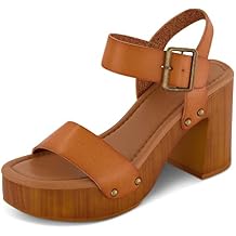 Dunes Women's Peru Faux Wood Sandal +Comfort Foam & LiteSole Technology, Wide Widths Available