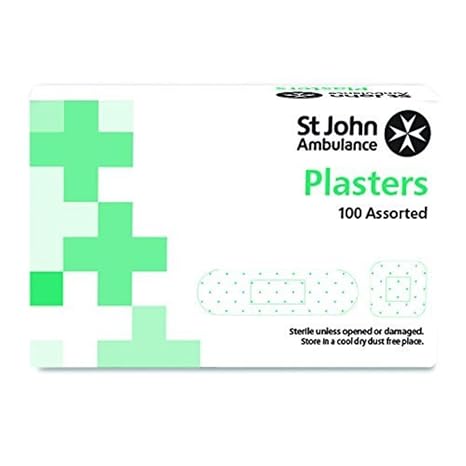 St John Ambulance Fabric Plasters Assorted - Pack of 100 Plasters