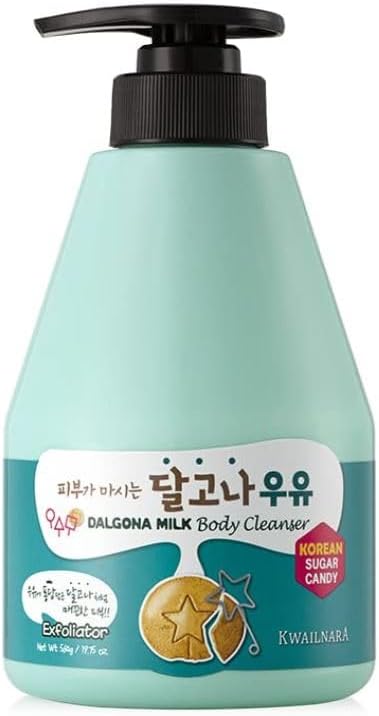 KWAILNARA Dalgona Milk Exfoliating Body Cleanser 560g | Korean Skincare Shower Gel with Gentle Exfoliation & Hydration