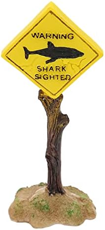 HEEPDD Warning Sign Aquarium Decoration, Resin Fish Tank Ornament Cave Hideaway for Small Fish, 5.7 Inch Road Sign Decor for Betta Guppy Shrimp