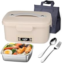 Basima Cordless Heated Lunch Box for Men & Women, Rechargeable Auto-Scheduled 1L Electric Lunch Box for Adults, Smart Battery-Powered Food Heater for Work & Outdoor Activities