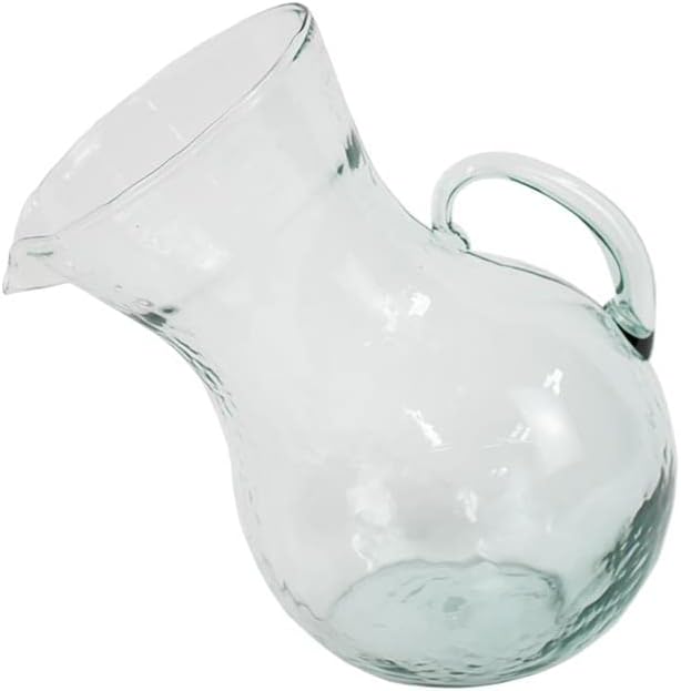 KALALOU Large Glass Tilted Pitcher, One Size, Green/BLue
