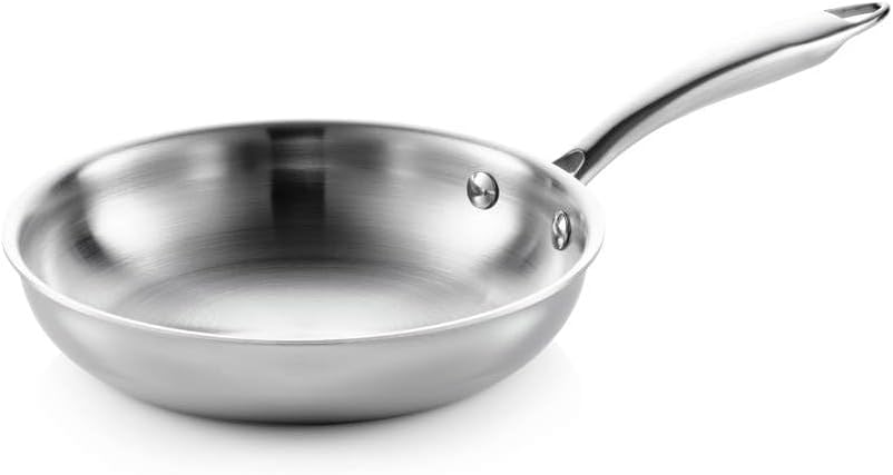 SEIDO Stainless Steel 20CM Frying Pan Cookware Perfect for: Induction, Gas & Ceramic Hobs. UNCOATED, PFOA - Free 20cm
