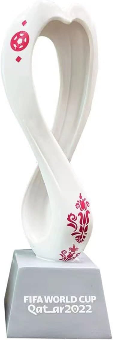 2022 Qatar World Cup Mascot La'eeb Simulation Trophy Ornament Logo Emblem 3D Resin Gift Soccer Fan Souvenir Bar Ornament Gray