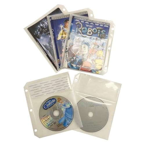100 White CDDVD Half Sheet Storage Binder Filing Sleeve & Booklet
