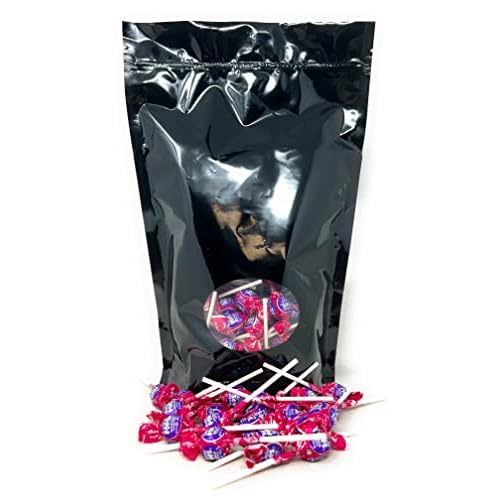 Tootsie Roll Black Cherry Mini Pops Filled With Chewy Tootsie Roll Candy - Single Flavor Variety Bulk Value Pack 75 Count Lollipops Suckers 1 Lbs 16 Oz