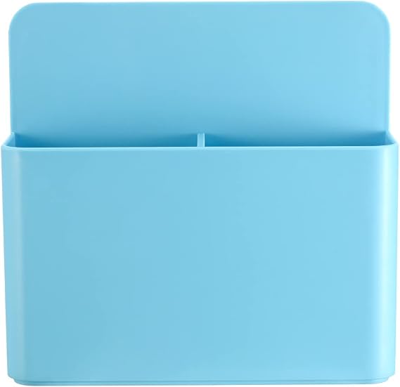 Blue Strong Magnetic Marker Holder/Dry Erase Pen Holder - Storage for Dry Erase Marker, Eraser, Bottle Opener, Remote Controls, Notes - Ideal for Magnetic Board, Fridge Door, and Locker