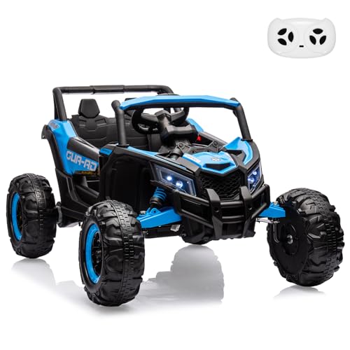 2 Seater Ride On Car, 24V Kids Ride On UTV Car wRemote Control, 2200W Motor Electric Vehicle, Spring Suspension & LED Lights, Off-Road Toy for Kids
