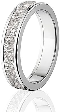 5mm Comfort Fit Meteorite Rings Set in Aerospace Grade Titanium