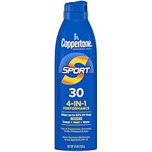 Coppertone Sport Sunscreen Spray SPF 30, Water Resistant Spray Sunscreen for Body, 5.5 Oz (Packaging May Vary)