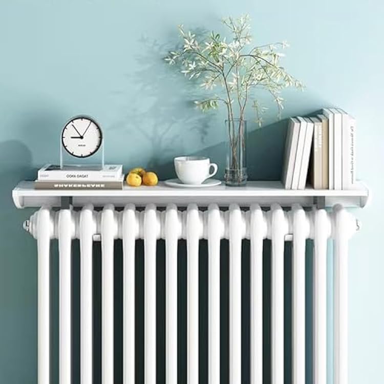 Radiator Covers White, Over Radiator Shelf Maximize Space, Stylish Heater Cover Dust-Proof Anti-Smoke for Living Room Bedroom, No Drilling Required with Easy to Fit Bracket,55cm