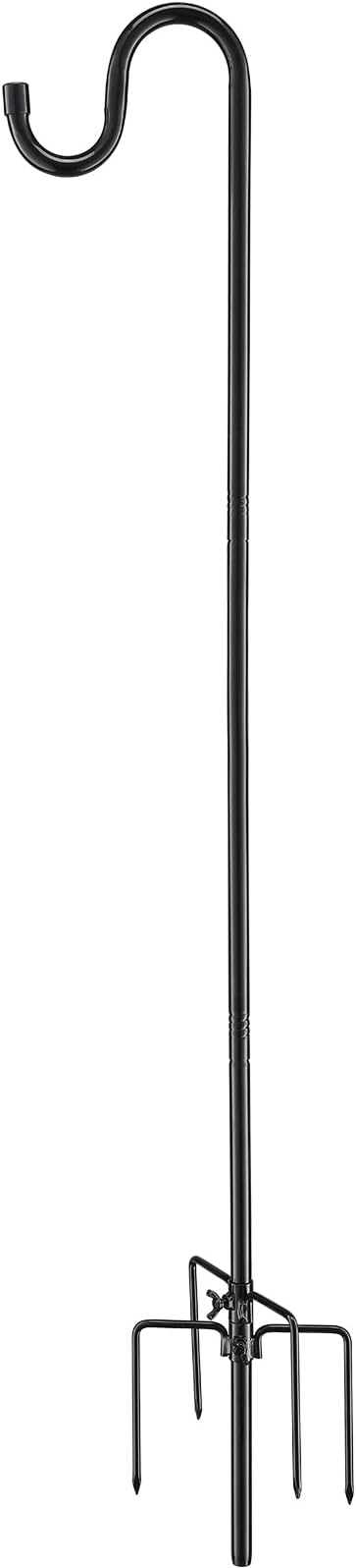 62 Inch Bird Feeder Pole, Shepherds Hook for Bird Feeders for Outside, Garden Hanger Stand for Hummingbird Feeder, Wind Chime, Lantern, Adjustable 5