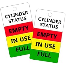 Cylinder Status Sign Tags,Full,In Use,Empty Cylinder Cardboard，4x2 Inch,100 Pcs Per Pack