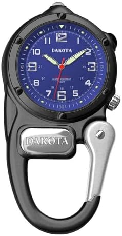 Dakota Mini Clip Microlight, Quality Pocket and Fob Watch, Premium Durability Outdoor Gifts for Men, Use for Fishing Hunting, and More, LED Flashlight, Clip on Watch