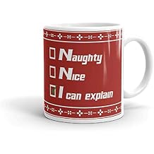 Naughty Nice I Can Explain Funny Coffee Tea Ceramic Mug Office Work Cup Gift 15 Oz