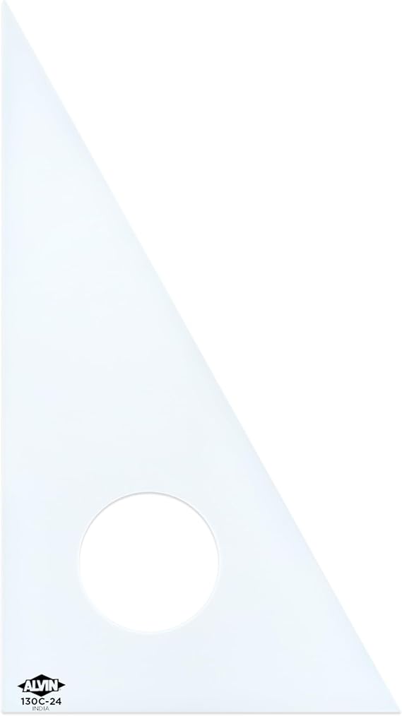 ALVIN Clear Professional Acrylic Drafting Triangle Ruler 30/60 Degrees 24" Model 130C-24 Multipurpose Tool for Drafting, Design, and Architecture, Great for Machining and Woodworking - 24 inches