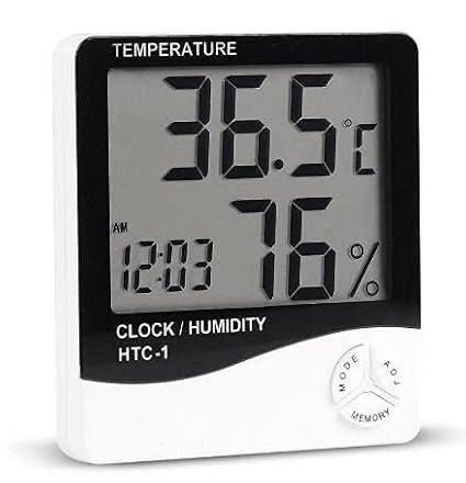 Wellhise HTC-1 Digital Thermometer Temperature And Humidity Meter Hygrometer Table Alarm