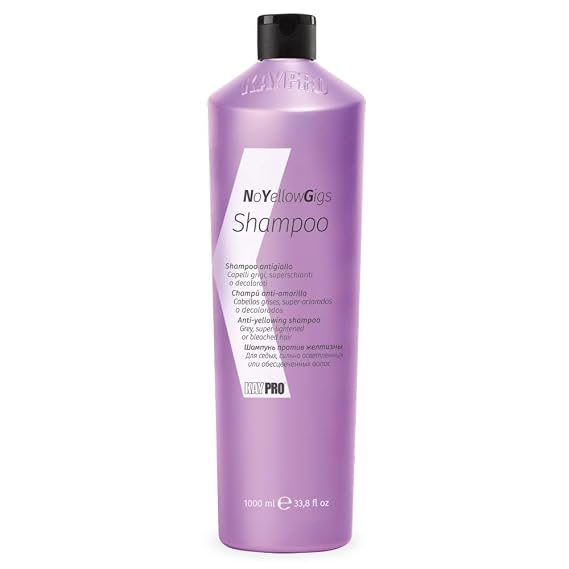 KAYPRO Pro Anti-Yellow Silver Shampoo 1000ml Italian (Toning Shampoo for Blonde, Silver & Bleached Hair, Neutralizing Yellow Tones)