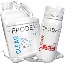 EPODEX Coating & Sealing Epoxy Resin Kit, Clear Epoxy Resin for Coatings, Repairs & Crafts with Crystal-Clear Finish for Floors, Tabletops, Wood, Concrete & More- INTENSE ANTHRACITE-Metallic - 0.75gal