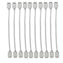 10pcs White 0.3M 0.98ft 4 Color RGB Extension Cable LED Strip Connector LED Connector,RGB Extender,led Strip Jumper,for SMD 5050 3528 2835 RGB LED Light Strip