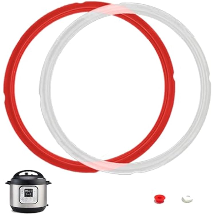 2 Pack Sealing Ring 3 Qt for Instant Pot Sealing Rings With 2 Float Valve Caps for MiNi 3 Qt Insta Pot, Food-Grade Silicone Instantpot 3Qt Sealing Ring, for InstaPot 3 Qt, Red, Clear
