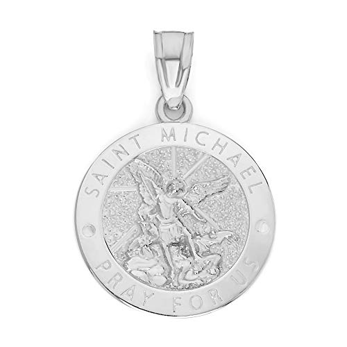 925 Sterling Silver Archangel Saint Michael Medal, Religious Protection Pendant for Fire Fighters and Police Officers Charm Jewelry