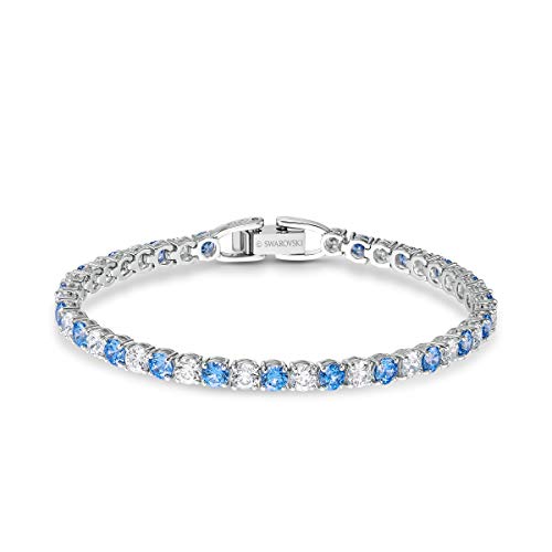 SWAROVSKI Womens Sparkling Dance Necklace, Earrings & Tennis Bracelet, White & Blue Crystal Jewelry Collection
