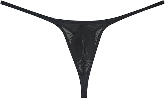 Mens Shiny Mesh String Thong Underwear Sheer T-Back Minimum Coverage Contour Pouch Tangas