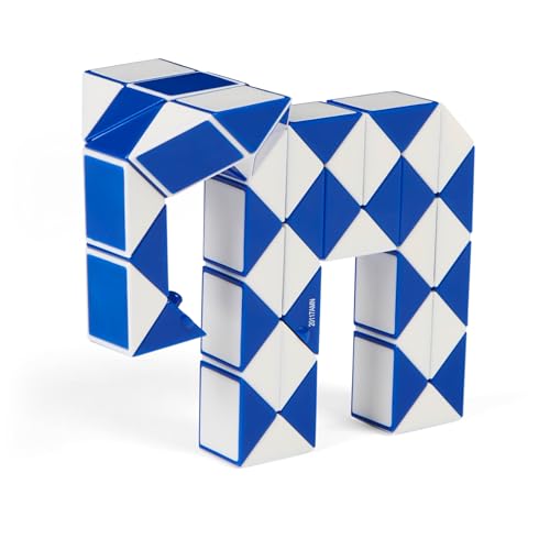 Rubiks Cube, Connector Snake, Two-Pack Cubes 3D Puzzle Game Stress Relief Fidget Toy, Classic Color-Matching Puzzle, Problem-Solving Brain Teaser, for Adults, Teens, Kids Ages 8 & Up