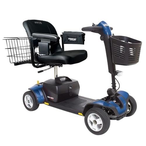 Pride Mobility Go Go Sport  Accessories, New EZ Turn, Pride 4 Wheel Mobility Scooter for Adults and Seniors, 18 AH Battery, 325 Lbs Capacity, LED Headlight, USA Mfg,