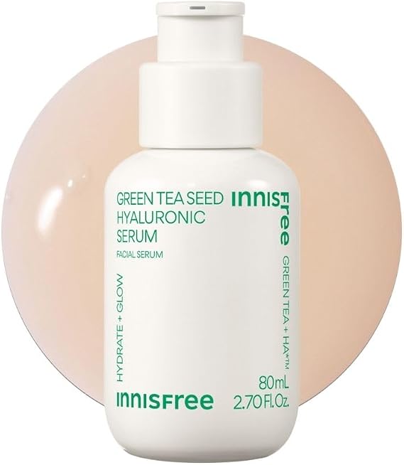 INNISFREE Green Tea Seed Hyaluronic Serum, Hydrating & Moisturising Korean Skincare, Strengthening Skin Barrier, for Dry & Sensitive Skin, 80ml