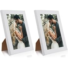 PECULA 2 Pack 4x6 White Picture Frame for Wall and Tabletop Display, Photo Picture Frame with Clear Display