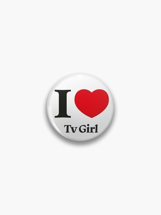I Love Tv Girl Yazılı Y2K Grunge Stil Rozet