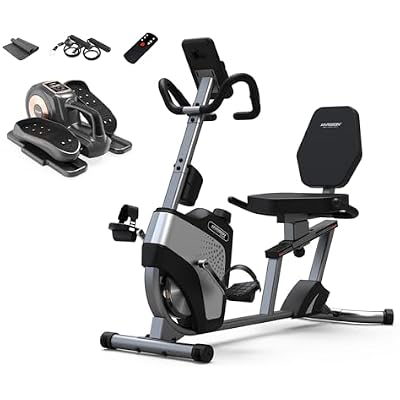 HARISON Recumbent Exercise Bike for Home and Under Desk Elliptical Machine with Multi-Functional LCD Display