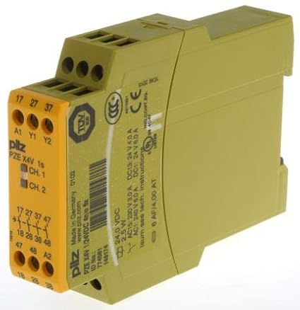 PILZ 774581 1 Channel Wiring Input, 1 SEC DELAY TIME, 24 VDC, 4 Normally Open OUTPUTS, Contact Expansion, Integrated Screw TERMINALS, Safety Relay